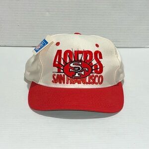 New Vintage 90s San Francisco 49ers Ajd Script Big Logo Snapback Hat